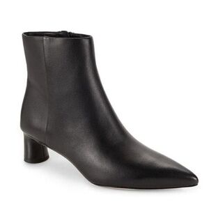 Vince Black Fitz 41mm Leather Booties Ankle Boots Classic Pointed Toe Sz 5